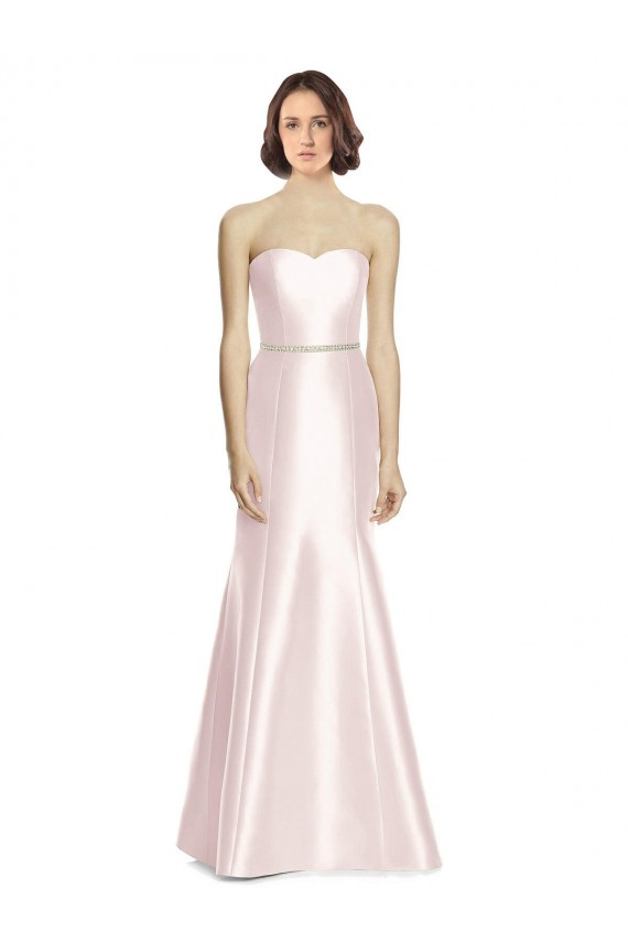 Strapless Long Satin Pink Sleeveless Bridesmaid Dress Darwin