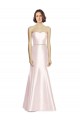 Strapless Long Satin Pink Sleeveless Bridesmaid Dress Darwin