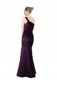 One Shoulder Long Satin Grape Sleeveless Prom Dress / Bridesmaid Dress Darwin