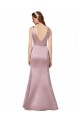 V-Neck Long Satin Burgundy Sleeveless Formal Evening Gown / Prom Dress / Bridesmaid Dress Darwin