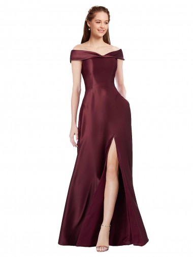 Strapless Long Satin Burgundy Gold Cap Sleeves Black Tie Evening Gown / Prom Dress / Bridesmaid Dress Darwin