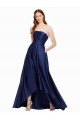 Strapless Long Satin Dark Navy Sleeveless High Low Evening Gown / Prom Dress / Bridesmaid Dress Darwin
