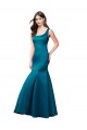 Bateau Neck Long Satin Peacock Blue Sleeveless Prom Dress / Bridesmaid Dress Darwin