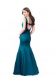 Bateau Neck Long Satin Peacock Blue Sleeveless Prom Dress / Bridesmaid Dress Darwin