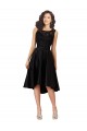 Illusion Neck Midi Length Satin & Lace Black Sleeveless High Low Bridesmaid Dress Darwin