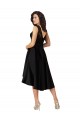 Illusion Neck Midi Length Satin & Lace Black Sleeveless High Low Bridesmaid Dress Darwin