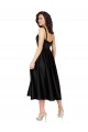 Square Neck Knee Length Satin Black Sleeveless Prom Dress / Bridesmaid Dress Darwin