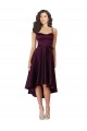 Scoop Neck Neck Short Satin Grape Sleeveless High Low Prom Dress / Bridesmaid Dress Darwin