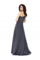 One Shoulder Long Satin Slate Grey Sleeveless Formal Evening Gown / Prom Dress / Bridesmaid Dress Darwin