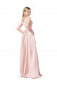 High Neck Long Satin Pink Sleeveless Formal Evening Gown / Prom Dress / Bridesmaid Dress Darwin