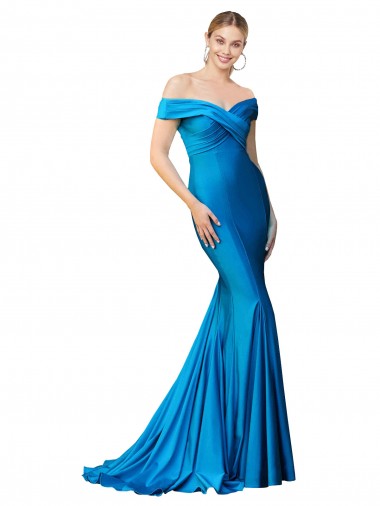 High Neck Long Satin Peacock Blue Sleeveless Formal Evening Gown / Prom Dress / Bridesmaid Dress Darwin