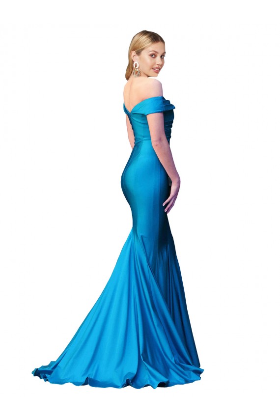 High Neck Long Satin Peacock Blue Sleeveless Formal Evening Gown / Prom Dress / Bridesmaid Dress Darwin