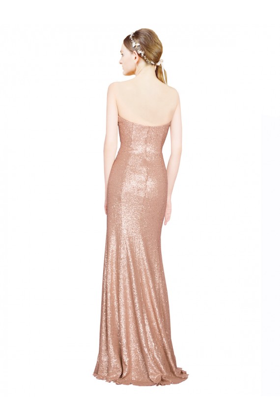 Sweetheart Long Sequin Rose Gold Sleeveless Formal Evening Gown / Prom Dress / Bridesmaid Dress Darwin