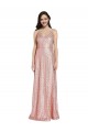 V-Neck Long Sequin Rose Gold Sleeveless Formal Evening Gown / Prom Dress / Bridesmaid Dress Darwin