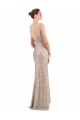V-Neck Long Sequin & Sparkling Sequin Silver Sleeveless Formal Evening Gown / Prom Dress / Bridesmaid Dress Darwin