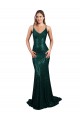 V-Neck Long Sequin Dark Green Mermaid Sleeveless Formal Evening Gown / Prom Dress / Bridesmaid Dress Darwin