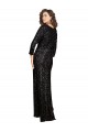 V-Neck Long Sequin Black Long Sleeves Formal Dress / Bridesmaid Dress Darwin