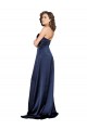 High Neck Long Silk like Satin Sapphire Sleeveless Formal Evening Gown / Prom Dress / Bridesmaid Dress Darwin