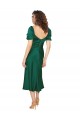 Sweetheart Midi Length Silk like Satin Hunter Short Sleeves Formal Evening Gown / Prom Dress / Bridesmaid Dress Darwin