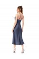 Cowl Neck Midi Length Silk like Satin Black Sleeveless High Low Evening Gown / Prom Dress / Bridesmaid Dress Darwin
