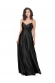 V-Neck Long Silk like Satin Black A-Line Sleeveless Formal Dress / Bridesmaid Dress Darwin