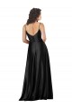 V-Neck Long Silk like Satin Black A-Line Sleeveless Formal Dress / Bridesmaid Dress Darwin