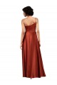 One Shoulder Long Silk like Satin Burnt Orange Sleeveless Black Tie Evening Gown / Prom Dress / Bridesmaid Dress Darwin