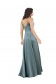V-Neck Long Silk like Satin Black A-Line Sleeveless Formal Evening Gown / Prom Dress / Bridesmaid Dress Darwin