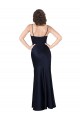 Cowl Neck Long Silk like Satin Dark Navy Sleeveless Black Tie Evening Gown / Prom Dress / Bridesmaid Dress Darwin