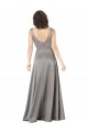 V-Neck Long Silk like Satin Pearl Grey Sleeveless Formal Evening Gown / Prom Dress / Bridesmaid Dress Darwin