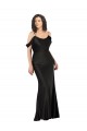 Off the Shoulder Long Silk like Satin Black Sleeveless Formal Dress / Bridesmaid Dress Darwin