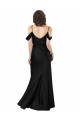 Off the Shoulder Long Silk like Satin Black Sleeveless Formal Dress / Bridesmaid Dress Darwin