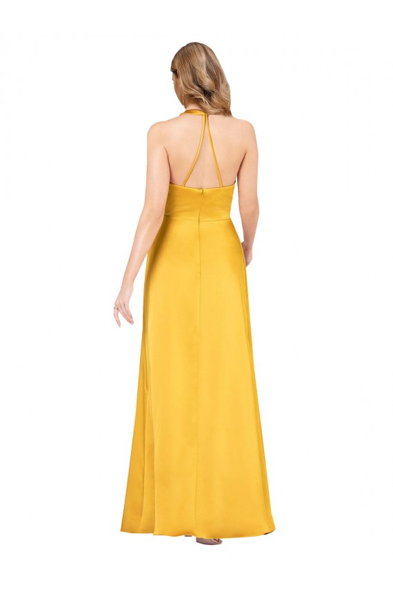 V-Neck Long Silk like Satin Sleeveless Formal Dress / Bridesmaid Dress Darwin