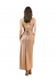 Cowl Neck Midi Length Silk like Satin Rose Gold Sleeveless Formal Evening Gown / Prom Dress / Bridesmaid Dress Darwin