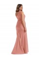 One Shoulder Long Silk like Satin Georgia Peach Sleeveless Black Tie Plus Size Evening Gown / Prom Dress / Bridesmaid Dress Darwin