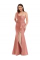 One Shoulder Long Silk like Satin Georgia Peach Sleeveless Black Tie Plus Size Evening Gown / Prom Dress / Bridesmaid Dress Darwin
