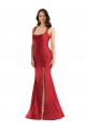 Square Neck Long Silk like Satin Red Sleeveless Formal Plus Size Evening Gown / Prom Dress / Bridesmaid Dress Darwin