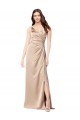 V-Neck Long Silk like Satin Champagne Pink Sleeveless Formal Evening Gown / Prom Dress / Bridesmaid Dress Darwin