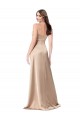 V-Neck Long Silk like Satin Champagne Pink Sleeveless Formal Evening Gown / Prom Dress / Bridesmaid Dress Darwin