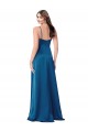 Cowl Neck Long Silk like Satin Peacock Blue Sleeveless Formal Evening Gown / Prom Dress / Bridesmaid Dress Darwin