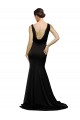 V-Neck Sweep Train Silk like Satin Black Sleeveless Formal Evening Gown / Prom Dress / Bridesmaid Dress Darwin