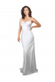 Cowl Neck Sweep Train Silk like Satin White Sleeveless Beach Wedding Dresses Darwin