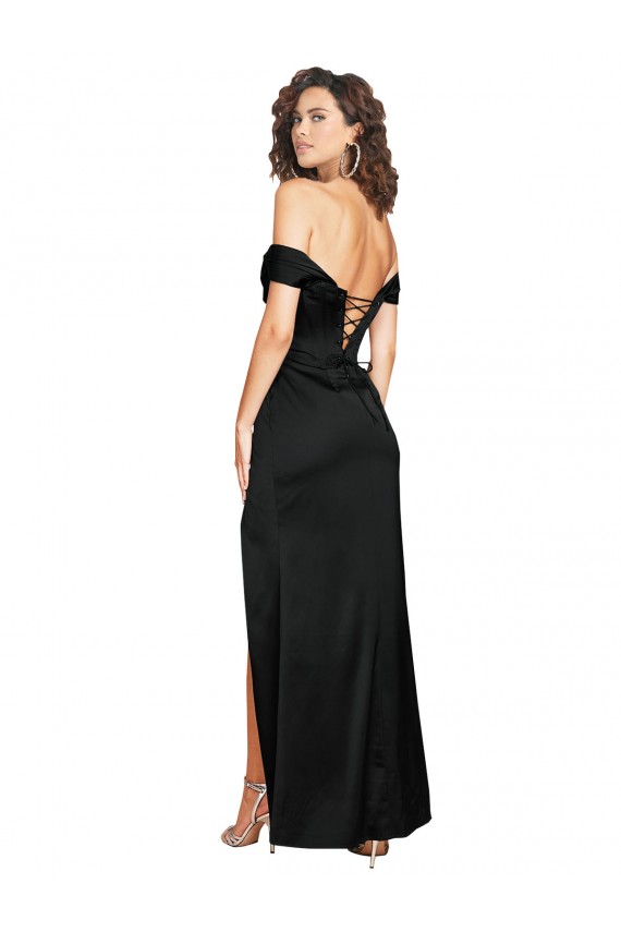 Sweetheart Long Silk like Satin Black Sleeveless Black Tie Evening Gown / Prom Dress / Bridesmaid Dress Darwin