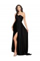 One Shoulder Long Silk like Satin Black Sleeveless Black Tie Evening Gown / Prom Dress / Bridesmaid Dress Darwin