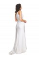 One Shoulder Long Silk like Satin White Sleeveless Wedding Dress Darwin
