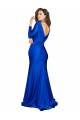 V-Neck Long Silk like Satin Royal Blue Long Sleeves Formal Evening Gown / Prom Dress / Bridesmaid Dress Darwin