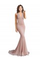V-Neck Long Spandex Dusty Pink Sleeveless Formal Evening Gown / Prom Dress / Bridesmaid Dress Darwin