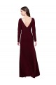 V-Neck Long Spandex Burgundy Gold Long Sleeves Prom Dress / Bridesmaid Dress Darwin