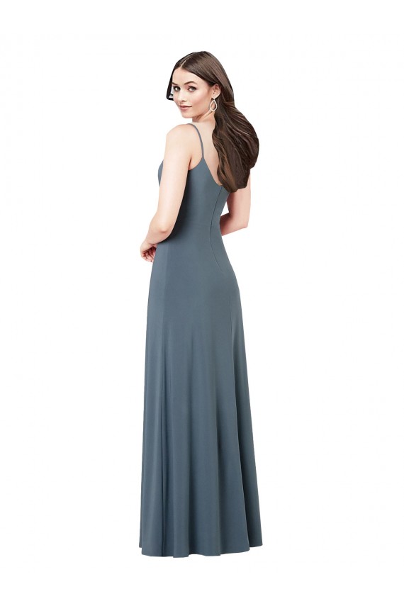 V-Neck Long Spandex Slate Grey Sleeveless Prom Dress / Bridesmaid Dress Darwin
