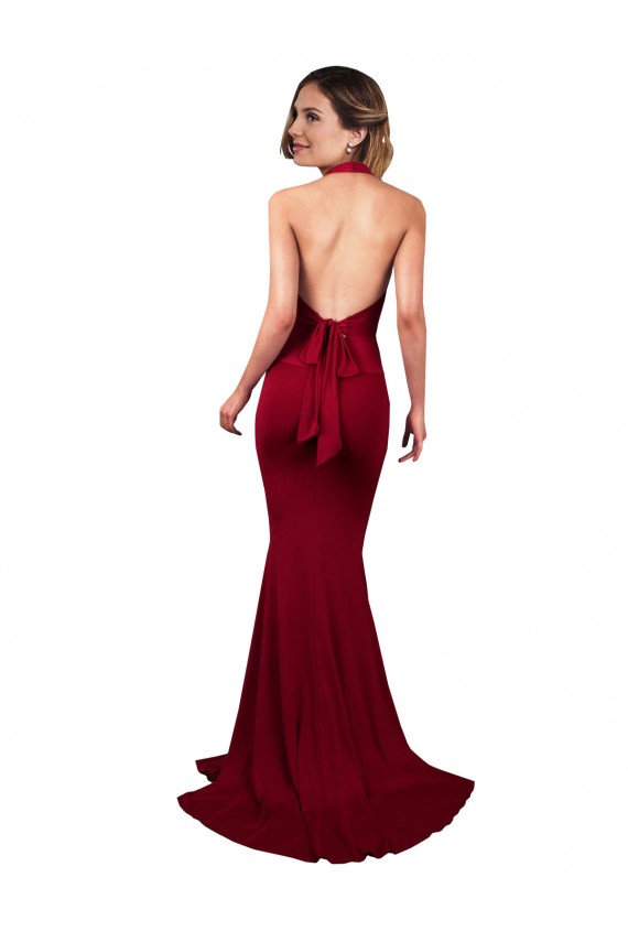 V-Neck Long Spandex Burgundy Sleeveless Formal Evening Gown / Prom Dress / Bridesmaid Dress Darwin